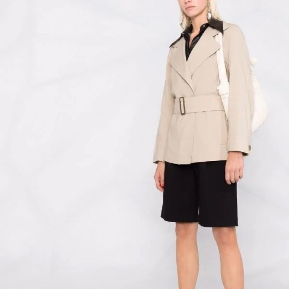 🎀SSENSE NEW Vince. Belted linen blend jacket x-large beige women’s - Picture 2 of 12